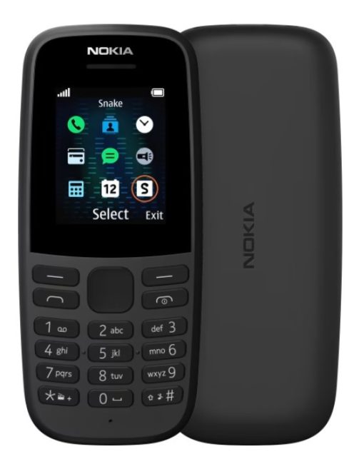 Nokia 105 mobiltelefon,dual SIM,fekete, Yettel függő, feltöltőkártyás csomagban